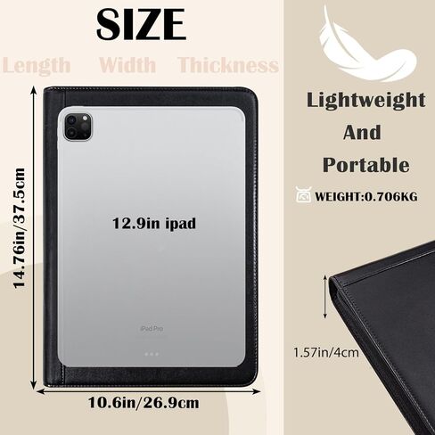 Calfinder 3 Ring Portfolio Binder,PU Leather Padtfolio Binder with Zipper,Padfolios for Women&Men,Professional Business Portfolio Organizer for Resume/Interview, A4 Letter Document Organizer in Kuwait