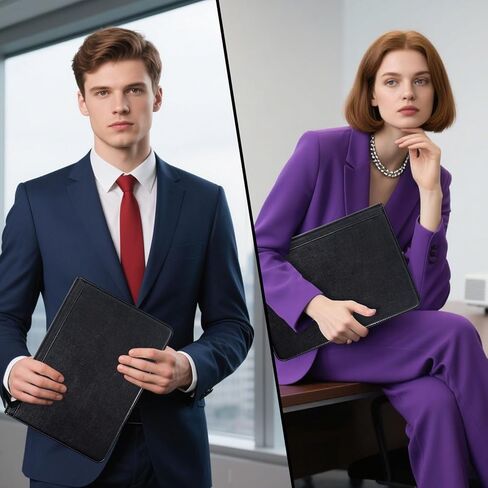 Calfinder 3 Ring Portfolio Binder,PU Leather Padtfolio Binder with Zipper,Padfolios for Women&Men,Professional Business Portfolio Organizer for Resume/Interview, A4 Letter Document Organizer in Kuwait