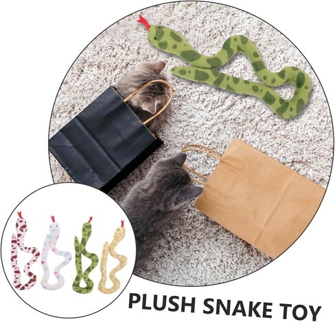 Toyvian 4Pcs Wear Resistant Plush Cat Kitten Playthings in Brown Yellow Green Scratch Resistant Bite Accessories for Indoor Cats to Promote Exercise and in Saudi Arabia