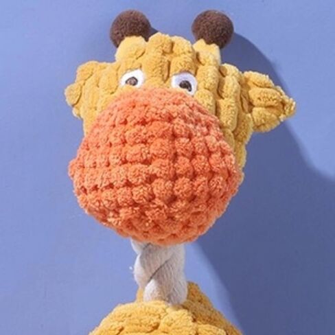 Interactive Stuffed Squeaky Chew Toy Plush Donkey, Dog, Giraffe Dog Toys with Soft Fabric for Small Big Large Dogs Durable Teeth Cleaning Play (Giraffe) in Saudi Arabia