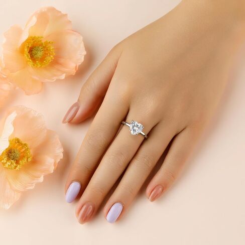 JALOKIVI 1.4CT 925 Sterling Silver Engagement Rings for Women Rose Gold Heart Cut Halo Cubic Zirconia Promise Wedding Rings Size 4 in Saudi Arabia