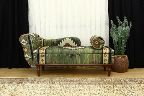 Animal Print Rug Upholstered Ottoman Bench, Boho Piano Bench, Farmhouse Decor Ottoman Bench, Wood Ottoman, Green Entry Bench, Kitchen Dining Bench, Green Footstool in Saudi Arabia