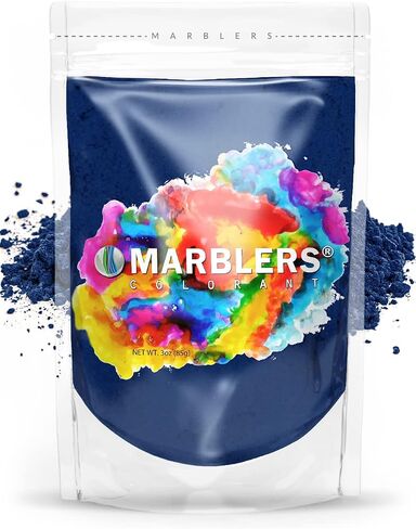 MARBLERS Blue Mica Powder Colorant [Fine Navy] 3oz (85g) | Cosmetic | Epoxy Resin Pigment | Dye | Non-Toxic, Vegan, Cruelty-Free | Lip Gloss, Nails, Body Butter | Bath Bomb, Candle & Soap Making in Kuwait