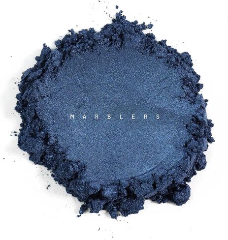 MARBLERS Blue Mica Powder Colorant [Fine Navy] 3oz (85g) | Cosmetic | Epoxy Resin Pigment | Dye | Non-Toxic, Vegan, Cruelty-Free | Lip Gloss, Nails, Body Butter | Bath Bomb, Candle & Soap Making in Kuwait
