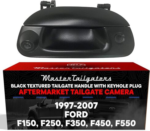 Master Tailgaters Black Tailgate Handle with Backup Camera Replacement for Ford F150, F250, F350, F450, F550 (1997-2007) | IP68 Waterproof | Parking Grid Lines Available | Easy to Install in Kuwait