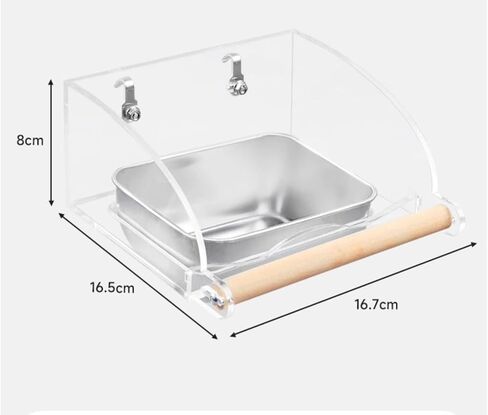 Bird Cage Seed Catcher Feeder with Perch and Anti-Slip Stand, Parrot Food Bowl for Medium Birds, Conures, Caiques, Small Cockatoos (L) in Kuwait