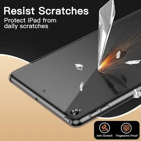 JETech Case for iPad Pro 12.9-Inch 2022/2021 (6th/5th Generation), Soft TPU Transparent Slim Shockproof Tablet Cover, Support Pencil 2nd Charging (Clear) in Saudi Arabia