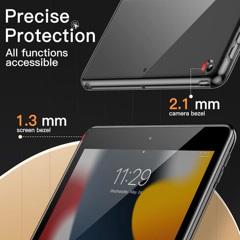 JETech Case for iPad Pro 12.9-Inch 2022/2021 (6th/5th Generation), Soft TPU Transparent Slim Shockproof Tablet Cover, Support Pencil 2nd Charging (Clear) in Saudi Arabia