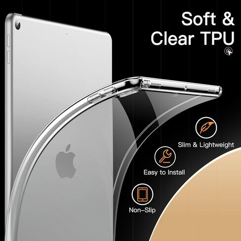 JETech Case for iPad Pro 12.9-Inch 2022/2021 (6th/5th Generation), Soft TPU Transparent Slim Shockproof Tablet Cover, Support Pencil 2nd Charging (Clear) in Saudi Arabia