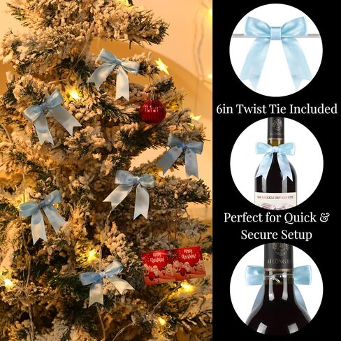 80 Pcs Twist Ties Black Gift Wrap Bows – 2.5 Inch Ribbon Bows for Gift Wrapping, Business Gifts, Graduation, Wedding Decor, Party Favors, DIY Crafts, Holiday Packages in Saudi Arabia