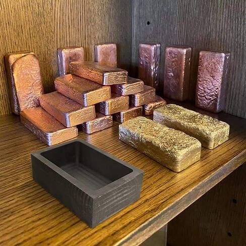 2 Pcs (4-2kg) Graphite Ingot for Melting Casting Refining Metal Copper Gold Silver Aluminum Brass, 105 X 40 X 30mm, Black in Saudi Arabia