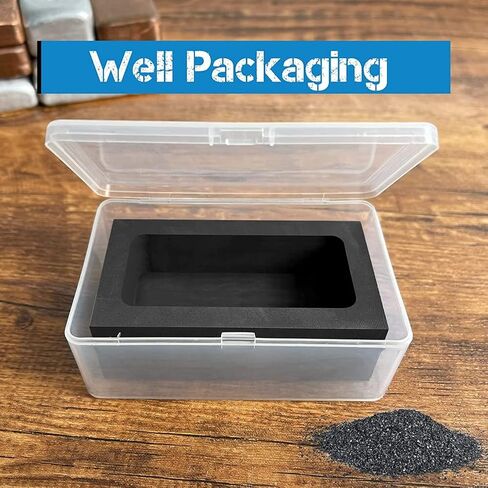 2 Pcs (4-2kg) Graphite Ingot for Melting Casting Refining Metal Copper Gold Silver Aluminum Brass, 105 X 40 X 30mm, Black in Saudi Arabia