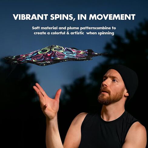 Beginner to Pro Spinning Cloth Flow Toy – Colorful Juggling Prop, 24.4 Inch 300 Grams, Flow Star Style (Paisley Pattern) in Kuwait