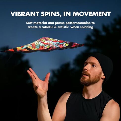 Beginner to Pro Spinning Cloth Flow Toy – Colorful Juggling Prop, 24.4 Inch 300 Grams, Flow Star Style (Paisley Pattern) in Kuwait