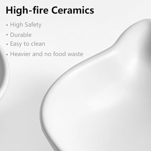 Ceramic Elevated Cat Bowl, Raised Cat Food Water Bowl for Indoor Cats with Stand, Titled Anti-Vomiting Cat Dish，Whisker Friendly, All Life Stage in Saudi Arabia
