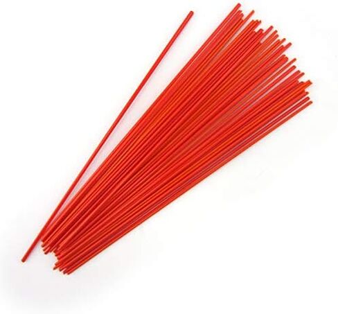 Tomato Red Opal COE 90 Stringer Sample - 4.375" Long Bullseye Glass Stringer in Saudi Arabia