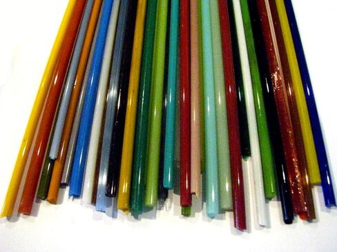 Devardi Glass 5mm Stringers 1/2 LB عينة ، COE 104 قضبان زجاجية للمصباح ، صناعة الخرز in Saudi Arabia