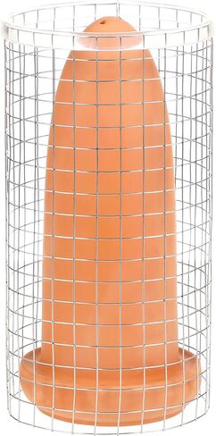 Popetpop Pottery Clay Discus Breading Cone: Discus Fish Proway Cone - إخفاء الكهوف مع غطاء شبكة من الفولاذ المقاوم للصدأ لتزيين المناظر الطبيعية المائية in Saudi Arabia