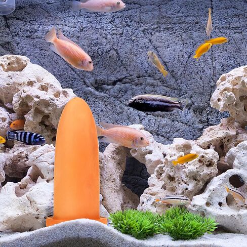 Popetpop Pottery Clay Discus Breading Cone: Discus Fish Proway Cone - إخفاء الكهوف مع غطاء شبكة من الفولاذ المقاوم للصدأ لتزيين المناظر الطبيعية المائية in Saudi Arabia