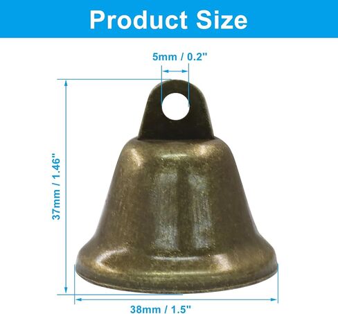 Marvexi Vintage Bronze & Copper Jingle Bells, 1.5" x 1.5", 10Pcs in Saudi Arabia