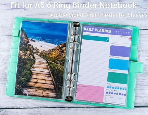 30 Pack 60 Pockets 5.5x8.5" Sheet Protector Sleeves for 6 Ring A5 Binder, A5 Mini 3 Ring Binder, Ultra-Clear Playbill Holder Sleeves, Double-Sided, Top Loading Sheet Protector for Paper Report in Kuwait