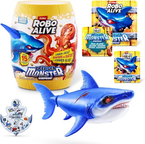 Robo Alive Deep Sea Monster Surprise (Octopus) by ZURU, Surprise Unboxing and Electronic Animal Toy for Boys in Kuwait