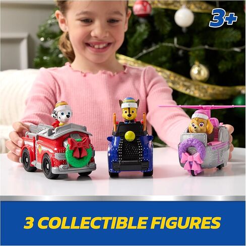 Paw Patrol Holiday Vehicle Bundle, Holiday-Themed Chase, Marshall & Skye Action Figures & Rescue Vehicles, Kids Toys for Boys & Girls Ages 3 & Up in Saudi Arabia