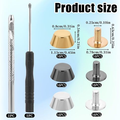 50Pcs Handbag Purse Feet Handbag Nailhead Brass Studs Screw-Back Feet Flat Head Stud Metal Studs Rivet Leather Craft DIY for DIY Purse Leather Craft in Saudi Arabia