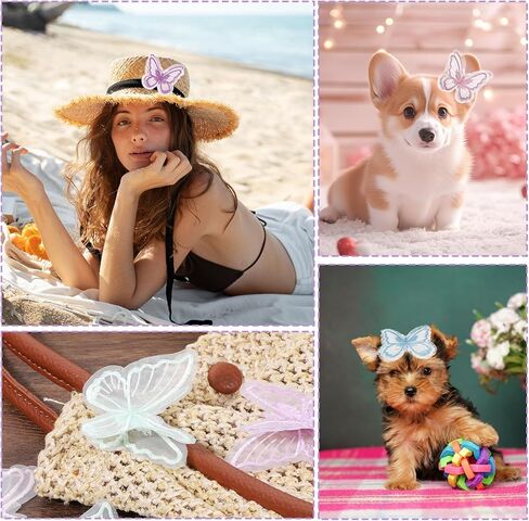 بقع الفراشة الدانتيل ، 30 قطعة من الدانتيل الفراشة تزيين عضوية زينة خياطة على الفراشات الزخرفية بقع التطريز لحرف ديي ، والملابس ، واللباس ، والقبعات ، وملحقات شعر الزفاف (6 ألوان) in Kuwait