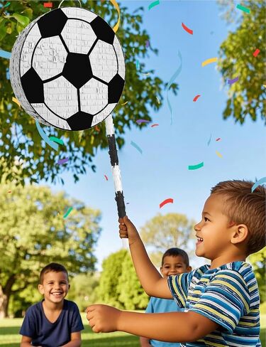 Baseball Piñata for Boys – Includes Wooden Bat, Blindfold, and Confetti – 13"x13"x3" – Perfect for Sports-Themed Party Decorations and Birthday Party Fun in Kuwait
