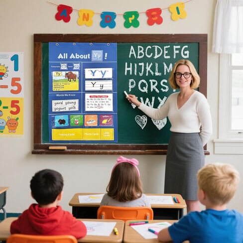 مخطط جيب التعلم الأبجدي ، بطاقات فلاش ABC ، ​​مخطط حائط Alphabet ، تتبع الرسائل والألعاب لمدرسة رياض الأطفال في مرحلة ما قبل المدرسة ، Mustroom Wall Chart in Kuwait