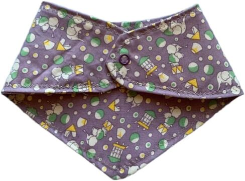 Handmade Baby Girl’s Purple Circus Print Cotton Blend Bandana Dribble Bib in Saudi Arabia