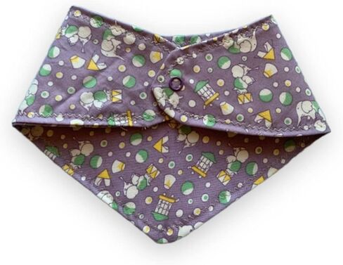 Handmade Baby Girl’s Purple Circus Print Cotton Blend Bandana Dribble Bib in Saudi Arabia