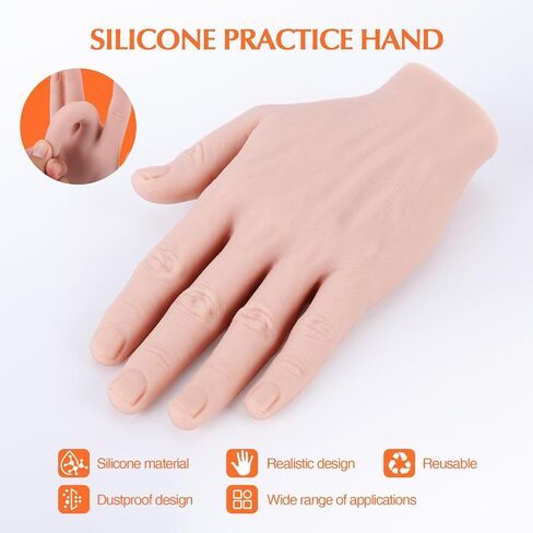 Gugxiom Realistic Silicone Hand,Hand Model,Silicone Practice Hand for Practice Painting, Film and Television Props,Display Rings (Male Right) in Saudi Arabia