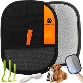 Pet Hair Removal Glove for Dog & Cat, Newly Upgraded with Reinforced Stitching and Premium Fabric, Reusable Electrostatic Pet Hair Remover Tool for Furniture, Carpet, Clothing, Car Seat. in Saudi Arabia