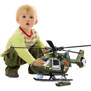 Kids Toys for 3 4 5 6 7 Years Old Boys, 15 inch Helicopter Toy, fire Rescue Helicopter Crane Toy with Lights and Sounds, with Hanging Tray, Toddler Gifts in Kuwait