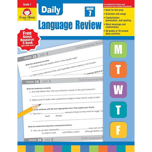 Evan-Moor EMC2797-A1 Daily Language Review's Edition Book ، Grade 7 in Kuwait