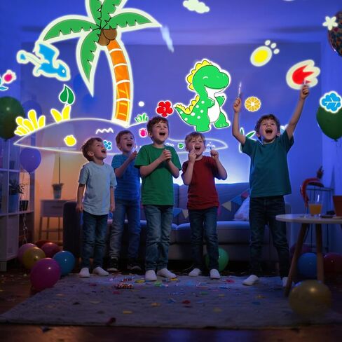 ضوء ليلي للاطفال، ضوء ليلي على شكل ديناصور لديكور غرفة الاطفال، جهاز عرض ضوء ليلي بتصميم ديناصور وسيارات للاعمار من 3 الى 6 سنوات، هدية للاطفال في الكريسماس واعياد الميلاد وعيد الفصح، هدايا للاولاد in Kuwait