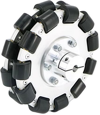60mm Omni Wheel Aluminum Alloy Rubber Tire Omni-Directional Movement with 3mm Inner Dia Flange Coupling for ROS Smart Car Chassis 4WD Robot 1Pc in Kuwait