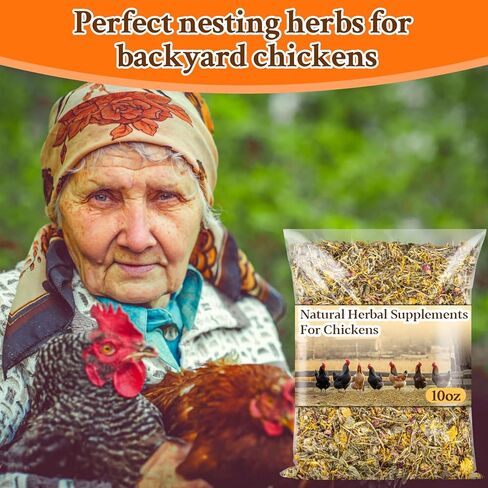 Chicken Nesting Hrebs - 10oz Dried Herbs and Flowers Mix Chicken Roost Bedding Herb Supplement Coop Refresher for Chickens Box Pads,Laying Hens Chicks Supplies,Vacuum Packed Bedding Winter in Saudi Arabia