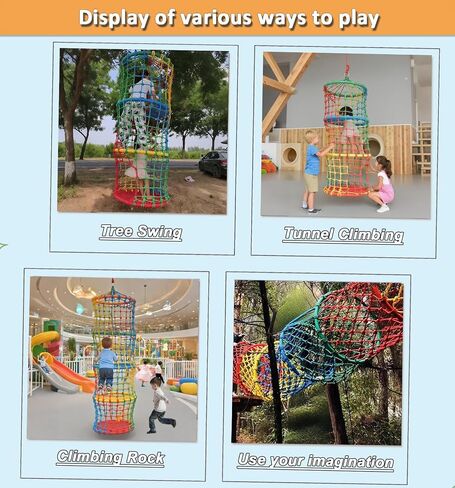 Climbing Rope Ladder for Kids Saucer Tree Swing Sets Rock Climbing Holds for Children Balance and Coordination Training Hanging Ladder for Indoor or Outdoor (3-Tier) in Saudi Arabia