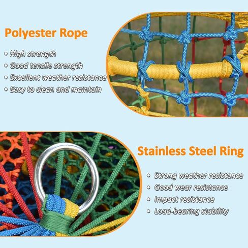 Climbing Rope Ladder for Kids Saucer Tree Swing Sets Rock Climbing Holds for Children Balance and Coordination Training Hanging Ladder for Indoor or Outdoor (3-Tier) in Saudi Arabia