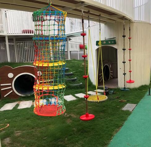Climbing Rope Ladder for Kids Saucer Tree Swing Sets Rock Climbing Holds for Children Balance and Coordination Training Hanging Ladder for Indoor or Outdoor (3-Tier) in Saudi Arabia
