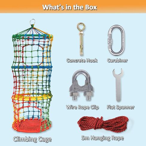 Climbing Rope Ladder for Kids Saucer Tree Swing Sets Rock Climbing Holds for Children Balance and Coordination Training Hanging Ladder for Indoor or Outdoor (3-Tier) in Saudi Arabia