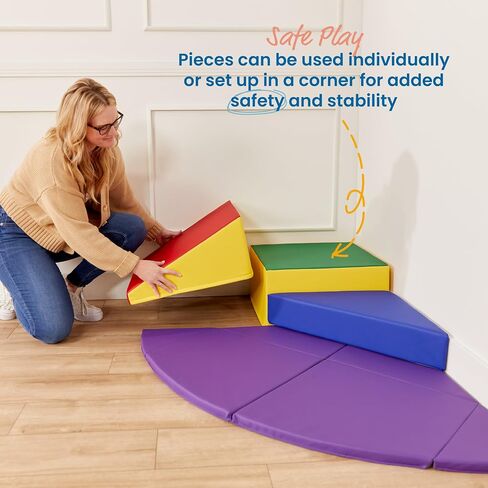 ECR4Kids SoftZone Adventurer's Summit Ramp, Corner Climber, Assorted, 4-Piece in Saudi Arabia