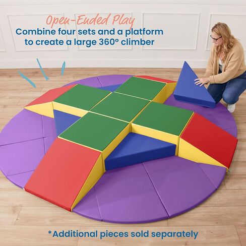 ECR4Kids SoftZone Adventurer's Summit Ramp, Corner Climber, Assorted, 4-Piece in Saudi Arabia