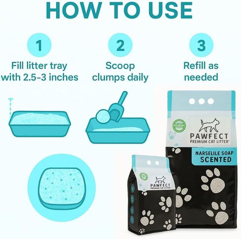 Marseille Soap Scented Clumping Cat Litter – 9.6 lb / 5L, Dust-Free, Odor Control in Saudi Arabia