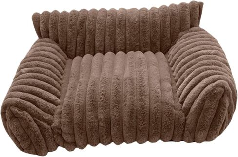 Pet Couch Bed Cat Sofa Bed Anti Slip Sleeping for Kitten Indoor Cats Small Dogs Puppy 19.69x15.75x7.87 Inch- Khaki in Saudi Arabia