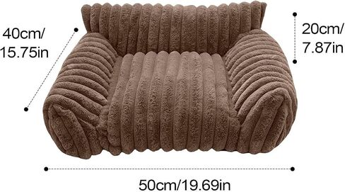 Pet Couch Bed Cat Sofa Bed Anti Slip Sleeping for Kitten Indoor Cats Small Dogs Puppy 19.69x15.75x7.87 Inch- Khaki in Saudi Arabia