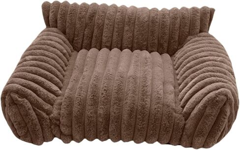 Pet Couch Bed Cat Sofa Bed Anti Slip Sleeping for Kitten Indoor Cats Small Dogs Puppy 19.69x15.75x7.87 Inch- Khaki in Saudi Arabia